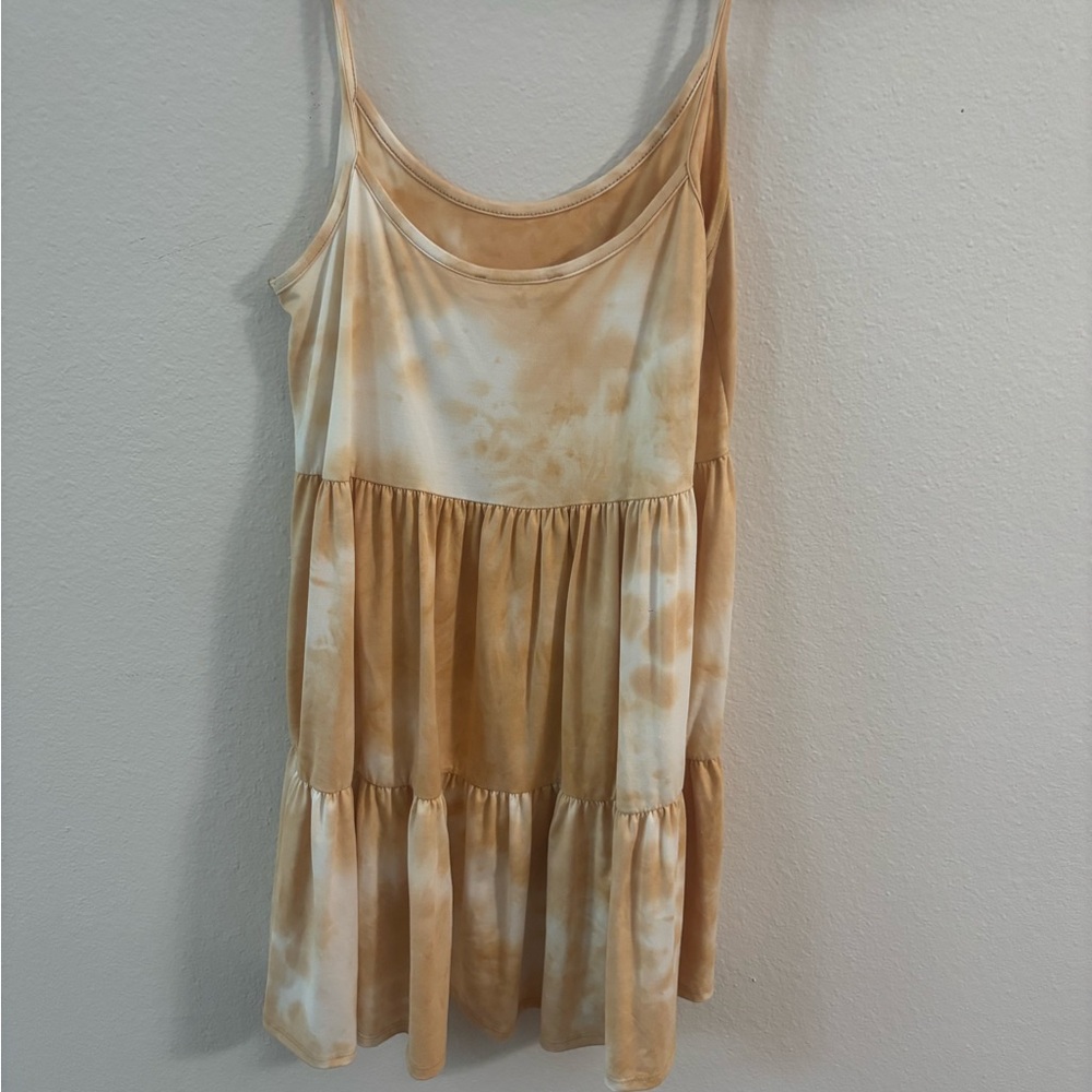 Blue Blush Tie-Dye Mini Dress – Size Medium – Light Caramel